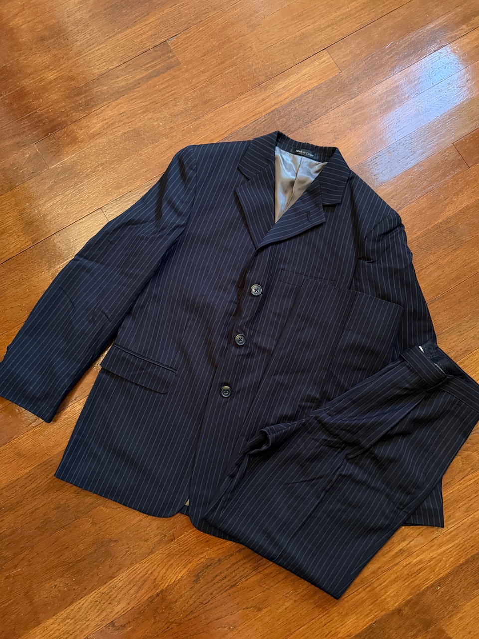 Boys Michael Kors Pinstripe Suit Jacket And Trousers Size 16